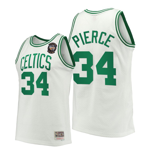 Men's Boston Celtics #34 Paul Pierce 2021 Naismith Hall Of Fame White Throwback NBA Jersey