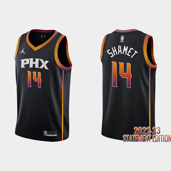 Men's Phoenix Suns Landry Shamet #14 Black 2022-23 Statement Edition NBA Jersey