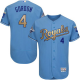 Kansas City Royals #4 Alex Gordon Light Blue FlexBase 2015 World Series Champions Gold Program Stitched MLB Jersey