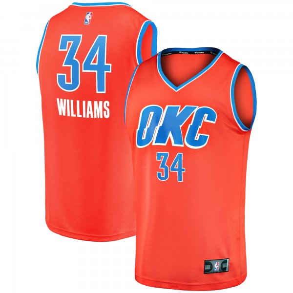 Youth Oklahoma City Thunder Kenrich Williams Fanatics Orange Fast Break Replica Player Jersey - Statement Edition