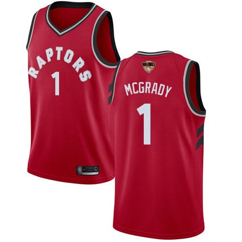 Men's Nike Toronto Raptors #1 Tracy Mcgrady Red 2019 Finals Bound Swingman Icon Edition NBA Jersey