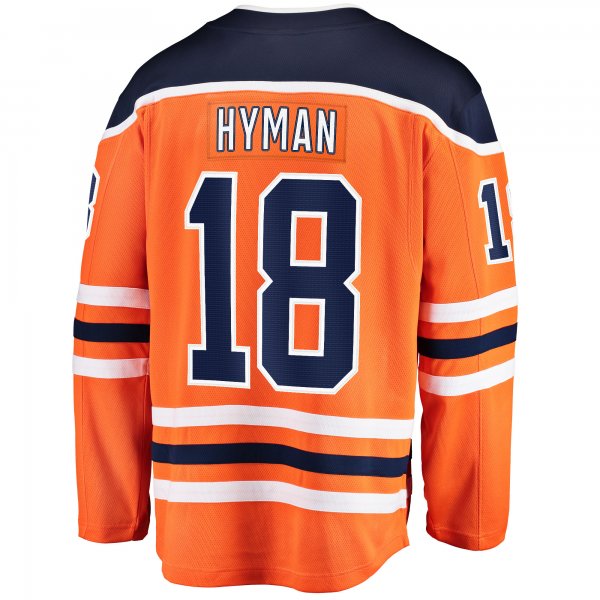 Men's Edmonton Oilers Zach Hyman Fanatics Orange Breakaway Player Jersey