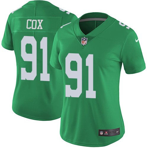 Nike Philadelphia Eagles #91 Fletcher Cox Green Women's Stitched NFL Limited Rush Jersey