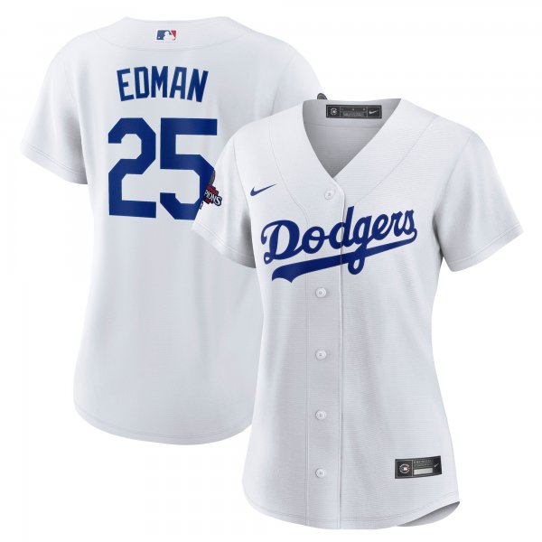 Women's #25 Los Angeles Dodgers Tommy Edman Nike White 2024 World Series Champions Home Player Jersey