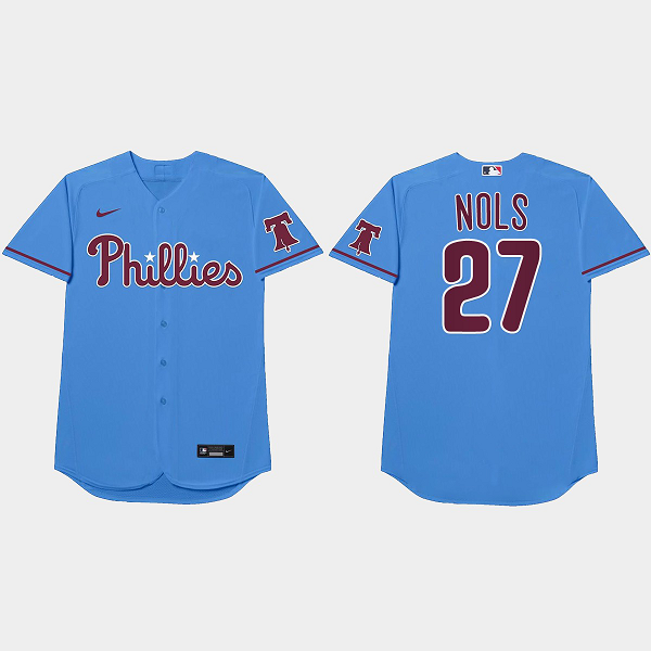 Aaron Nola 2021 Players Weekend Nols Nickname Blue Men's Jersey