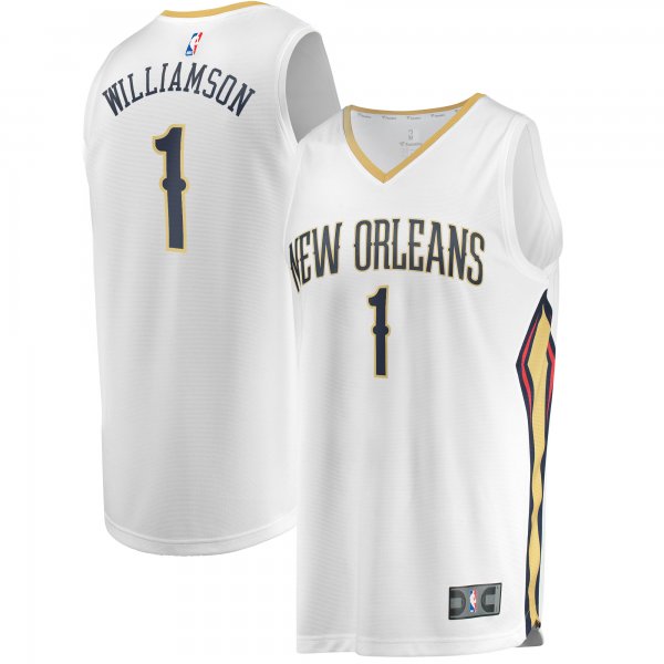 Men's New Orleans Pelicans Zion Williamson Fanatics White Replica Fast Break Jersey - Association Edition