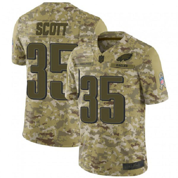 Men's Nike Philadelphia Eagles #35 Boston Scott Limited Camo 2018 Salute to Service Jersey