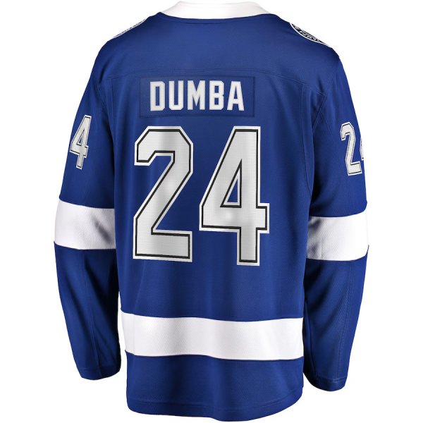 Men's Tampa Bay Lightning Matt Dumba Fanatics Blue Home PremierÃ¨ÂÂ½Breakaway Player Jersey