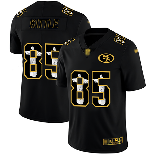 San Francisco 49ers #85 George Kittle Black Men's Stitched NFL Limited Jesus Faith Jersey