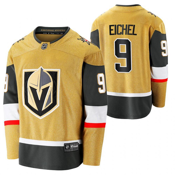 Men's Vegas Golden Knights #9 Jack Eichel 2021-22 Gold Alternate NHL Jersey