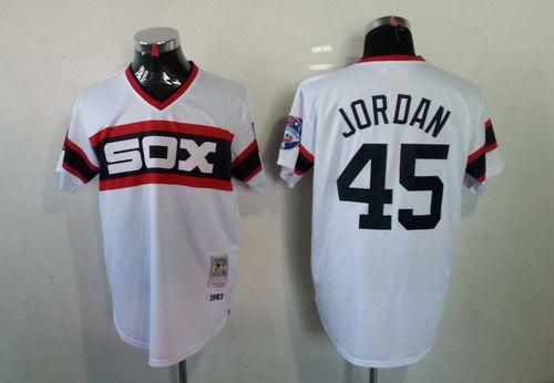 Mitchell And Ness 1983 Chicago White Sox #45 Michael Jordan White Throwback Stitched MLB Jersey