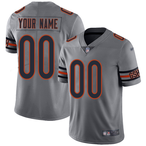 Chicago Bears Customized Silver Men's Stitched NFL Limited Inverted Legend Jersey