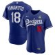 Men's #18 Los Angeles Dodgers Yoshinobu Yamamoto Nike Royal 2024 World Series Alternate Player Jersey