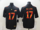 Men's Buffalo Bills #17 Josh Allen Black Red Orange Stripe Vapor Limited Nike NFL Jersey