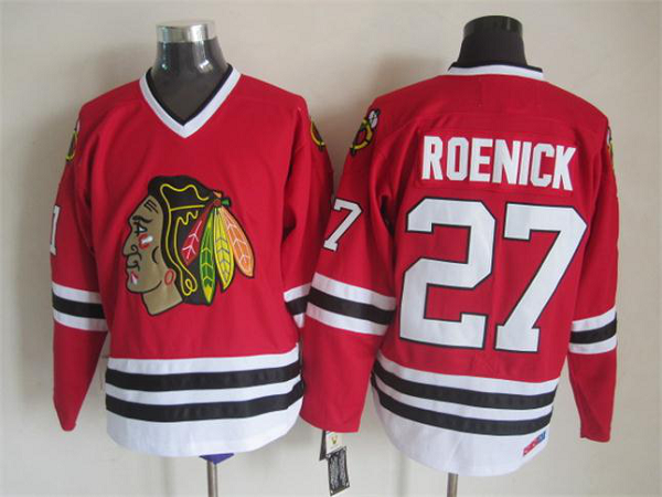 Men's Chicago Blackhawks #27 Jeremy Roenick Red Throwback NHL Jersey