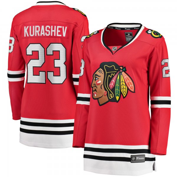 Women's Chicago Blackhawks Philipp Kurashev Fanatics Red Home Breakaway Player Jersey