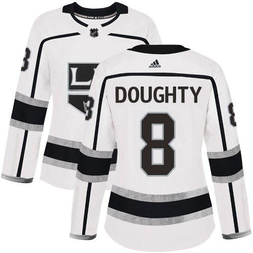 Adidas Los Angeles Kings #8 Drew Doughty White Road Women's Stitched NHL Jersey