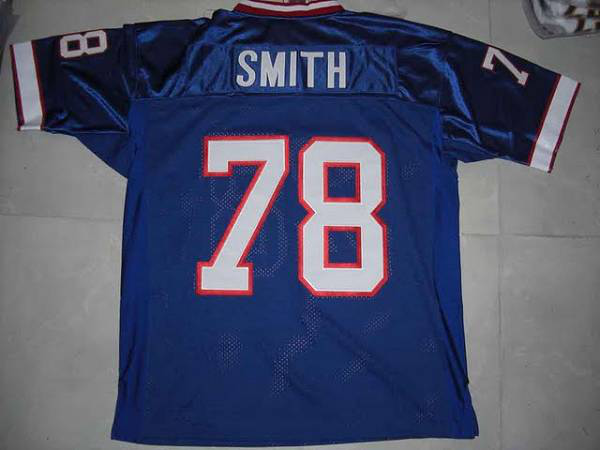 Mitchell And Ness Buffalo Bills #78 Bruce Smith Blue 35th Anniversary Patch Stitched Throwback NFL Jersey