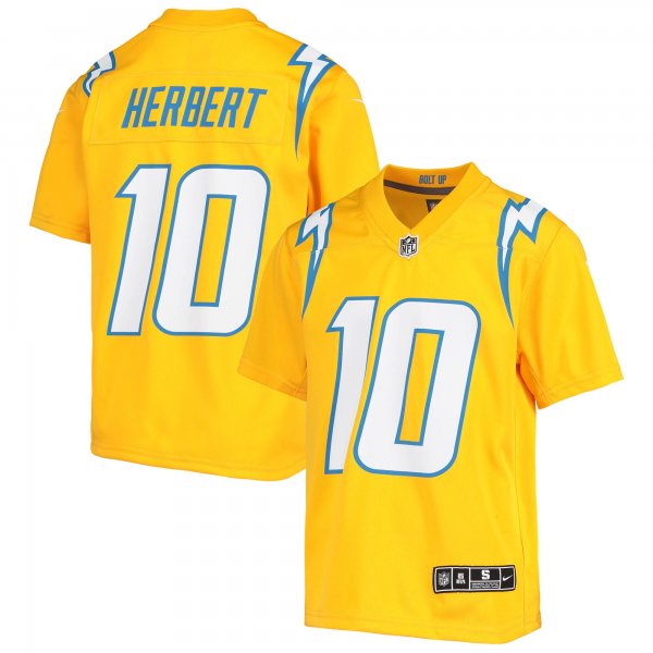 Youth Los Angeles Chargers Justin Herbert Nike Gold Inverted Team Game Jersey