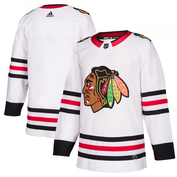 Men's Chicago Blackhawks adidas White Away Blank Jersey