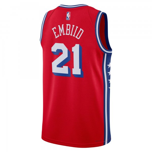 Unisex Philadelphia 76ers Joel Embiid Jordan Brand Red Swingman Jersey - Statement Edition