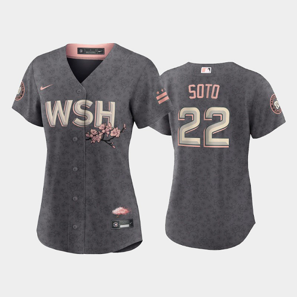 Women's Washington Nationals 2022 City Connect #22 Juan Soto Gray Replica MLB Jersey