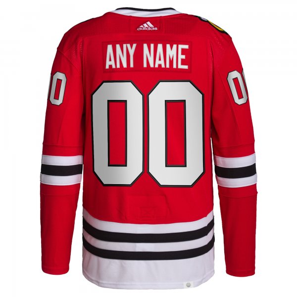 Men's Chicago Blackhawks  adidas Red Home  Primegreen Custom Jersey