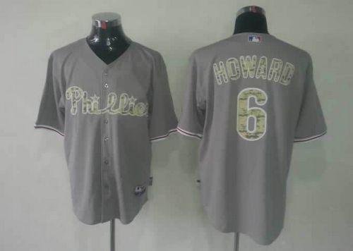 Philadelphia Phillies #6 Ryan Howard Grey USMC Cool Base Stitched MLB Jersey