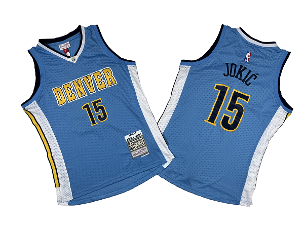 Men's Nike Denver Nuggets #15 Nikola Jokic 2016-17 Light Blue Mitchell and Ness NBA Jersey