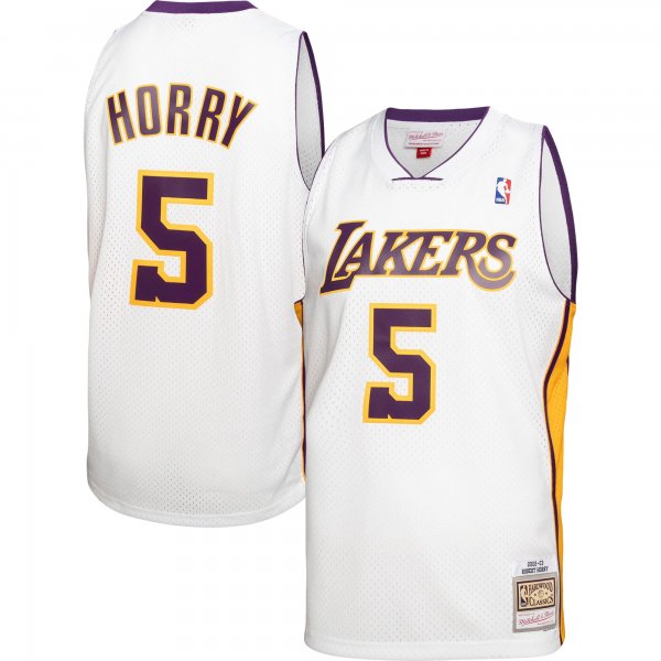 Men's Los Angeles Lakers Robert Horry Mitchell & Ness White 2001/02 Hardwood Classics Swingman Jersey