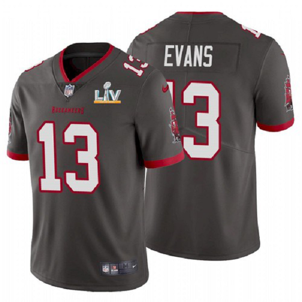 Men's Tampa Bay Buccaneers Mike Evans Pewter 2021 Super Bowl LV Jersey