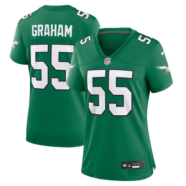 Women's Nike Philadelphia Eagles #55 Brandon Graham Kelly Green Alternate Limited NFL Jersey