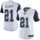 Nike Dallas Cowboys #21 Ezekiel Elliott White Women's Stitched NFL Limited Rush Jersey