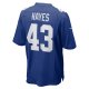 Men's New York Giants Kaleb Hayes Nike  Royal Team Game Jersey