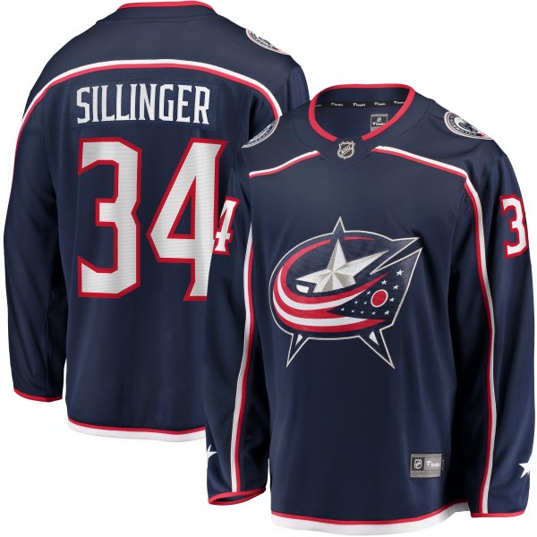 Men's Columbus Blue Jackets Cole Sillinger Fanatics Navy Home Breakaway Player Jersey