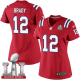 Nike New England Patriots #12 Tom Brady Red Alternate Super Bowl LI 51 Women's Stitched NFL Limited Jersey