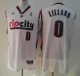 Men's Portland Trail Blazers #0 Damian Lillard White Throwback Stitched NBA Jersey