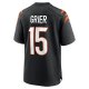 Men's Cincinnati Bengals Will Grier Nike  Black Team Game Jersey