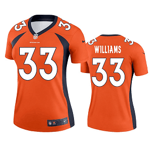 Women's Denver Broncos #33 Javonte Williams Orange Legend Jersey