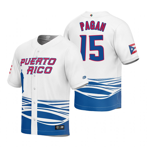 Puerto Rico Baseball Emilio Pagan White 2023 World Baseball Classic Jersey