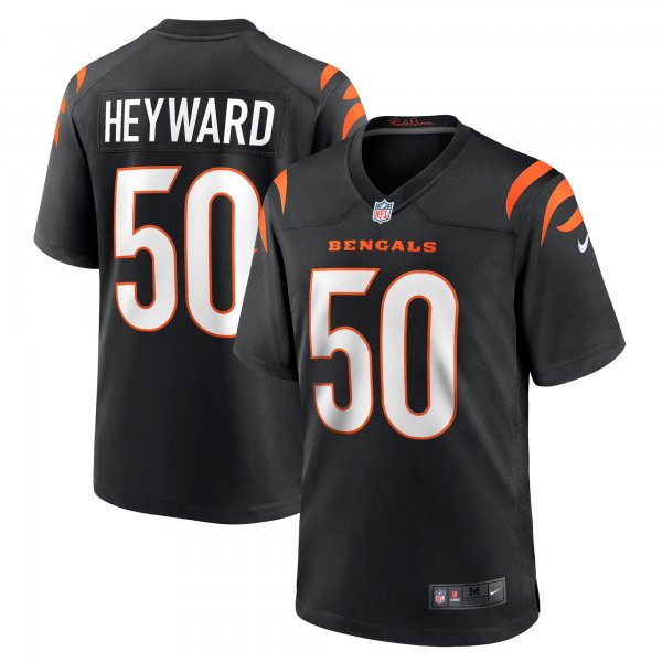 Men's Cincinnati Bengals Shaka Heyward Nike  Black Team Game Jersey