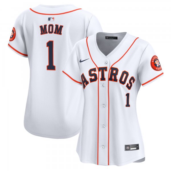 Women's Houston Astros Nike White #1 Mom Home Limited Jersey