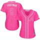 Atlanta Braves #5 Freddie Freeman Pink Fashion Women's Stitched MLB Jersey