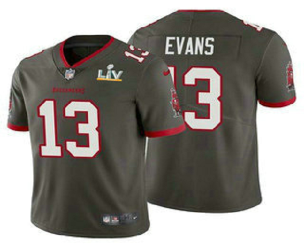 Men's Tampa Bay Buccaneers #13 Mike Evans Grey 2021 Super Bowl LV Vapor Untouchable Stitched Nike Limited NFL Jersey