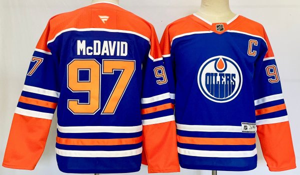 Youth #97 Connor McDavid Edmonton Oilers Orange And Blue City Edition Jersey