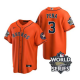 Men's Houston Astros #3 Jeremy Pena 2022 World Series Orange Alternate Stitched MLB Jersey