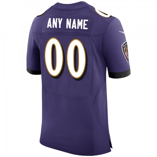 Men's Baltimore Ravens Nike Purple Speed Machine Custom Elite Jersey