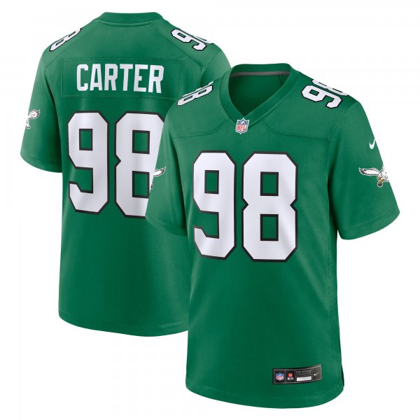 Men's Philadelphia Eagles Jalen Carter Nike Kelly Green Alternate Game Jersey