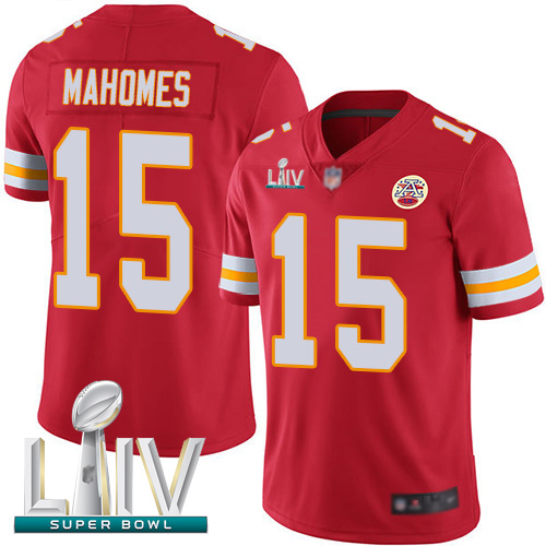 Kansas City Chiefs #15 Patrick Mahomes Red Team Color Super Bowl LIV Bound Youth Stitched NFL Vapor Untouchable Limited Jersey