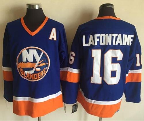 New York Islanders #16 Pat LaFontaine Baby Blue CCM Throwback Stitched NHL Jersey